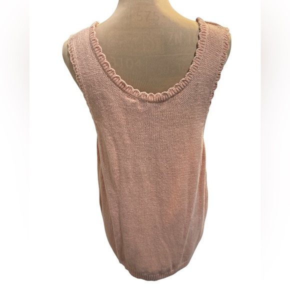 Vintage The American Line Peach Knit Tank Top Ramie Cotton Blend Scoop Neck 24W. - Picture 3 of 8